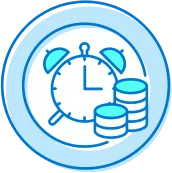Illustration of an alarm clock and money demonstrating saving for retirement and long-term goals