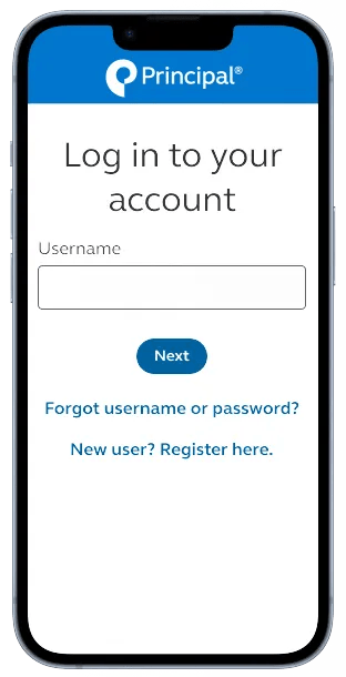 Smartphone displaying login screen for an account. 