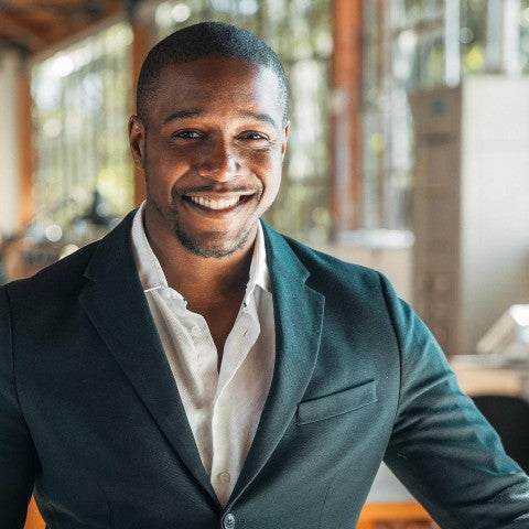Man smiling that he does business with Principal Man smiling that he does business with Principal