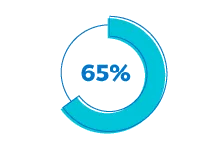 Icon showing 65% out of 100%. Icon showing 65% out of 100%.