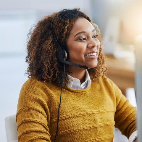 Woman with headset Woman with headset