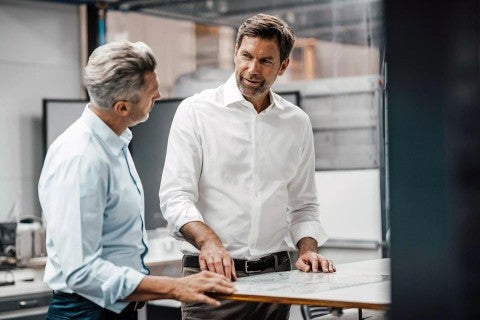 Men in office.