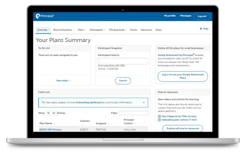 A laptop displaying a screenshot of the Your Plans Summary page