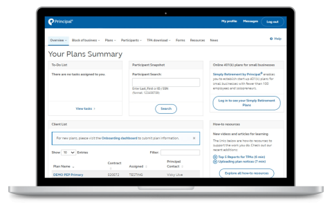 A laptop displaying a screenshot of the Your Plans Summary page