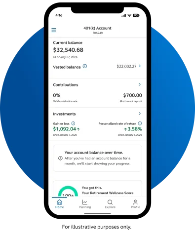 Screenshot simulating mobile app account balance.