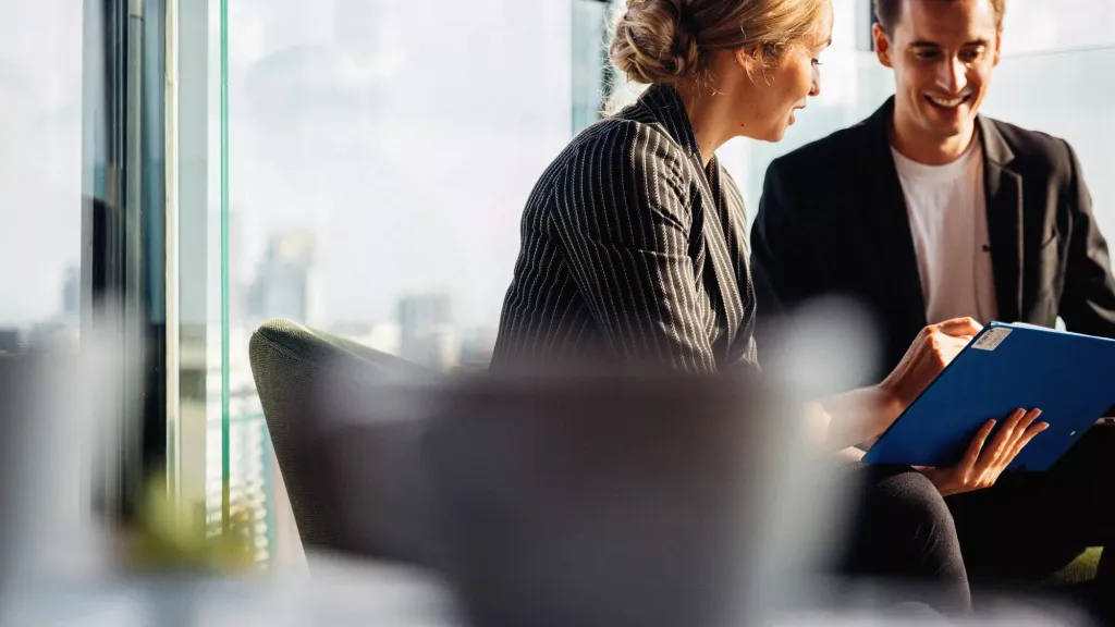 Man and woman discussing