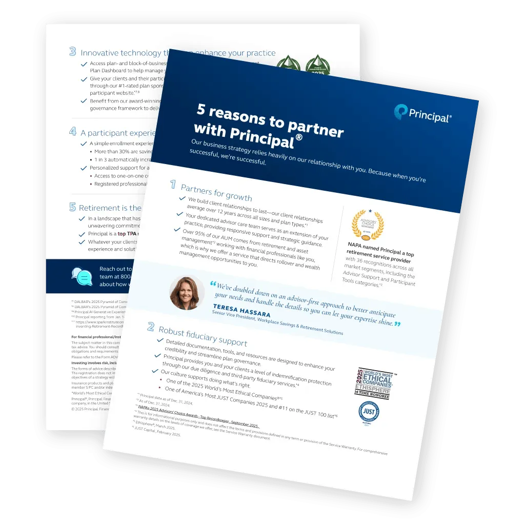 Cover image of the 5 reasons to partner with Principal brochure.