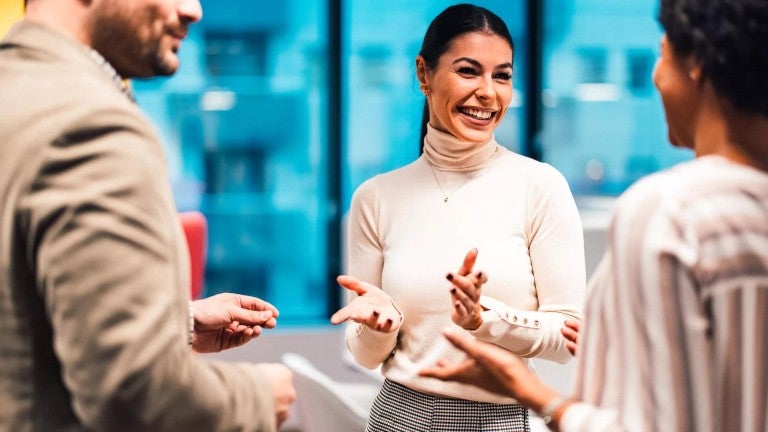 A woman celebrating her retirement with friends