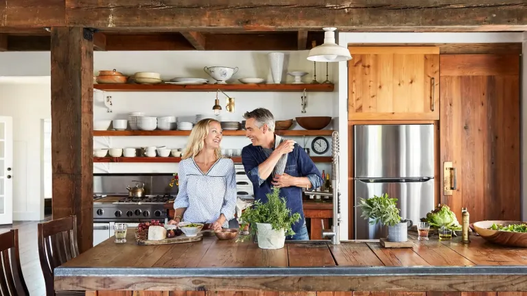 Man and woman in kitchen