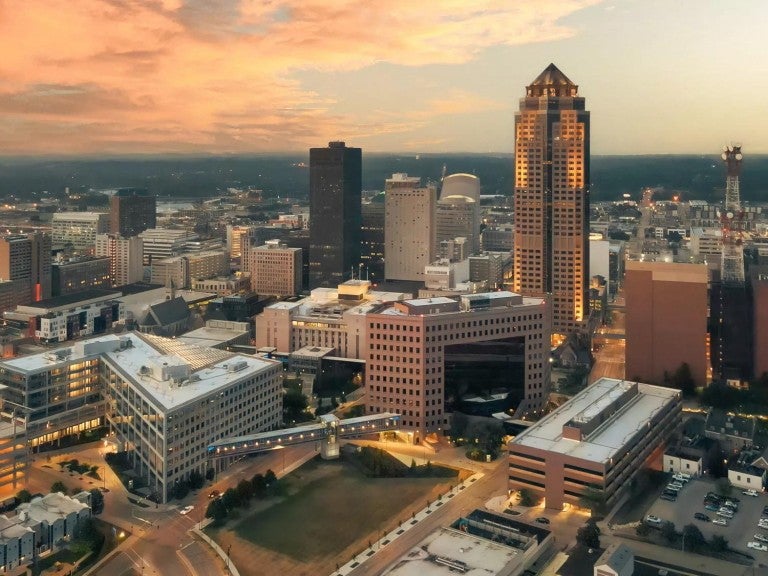 801 Grand building at sunset