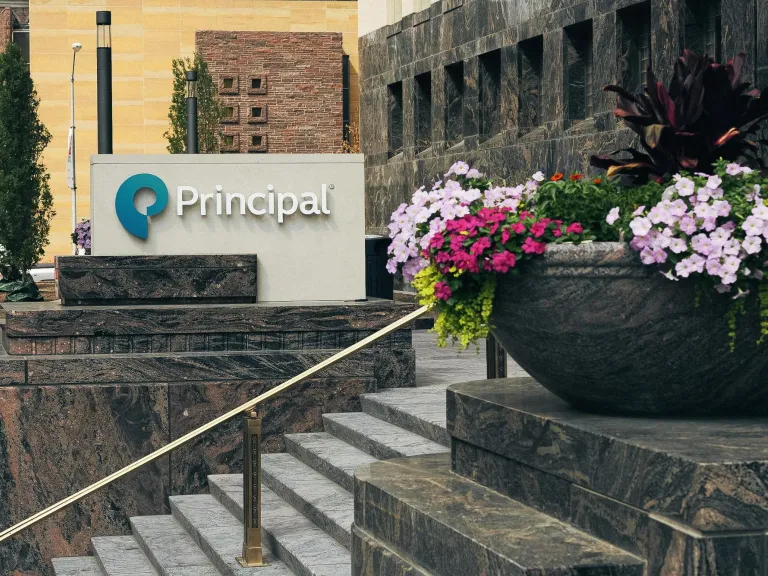 A street view of the Principal Financial Group home office.