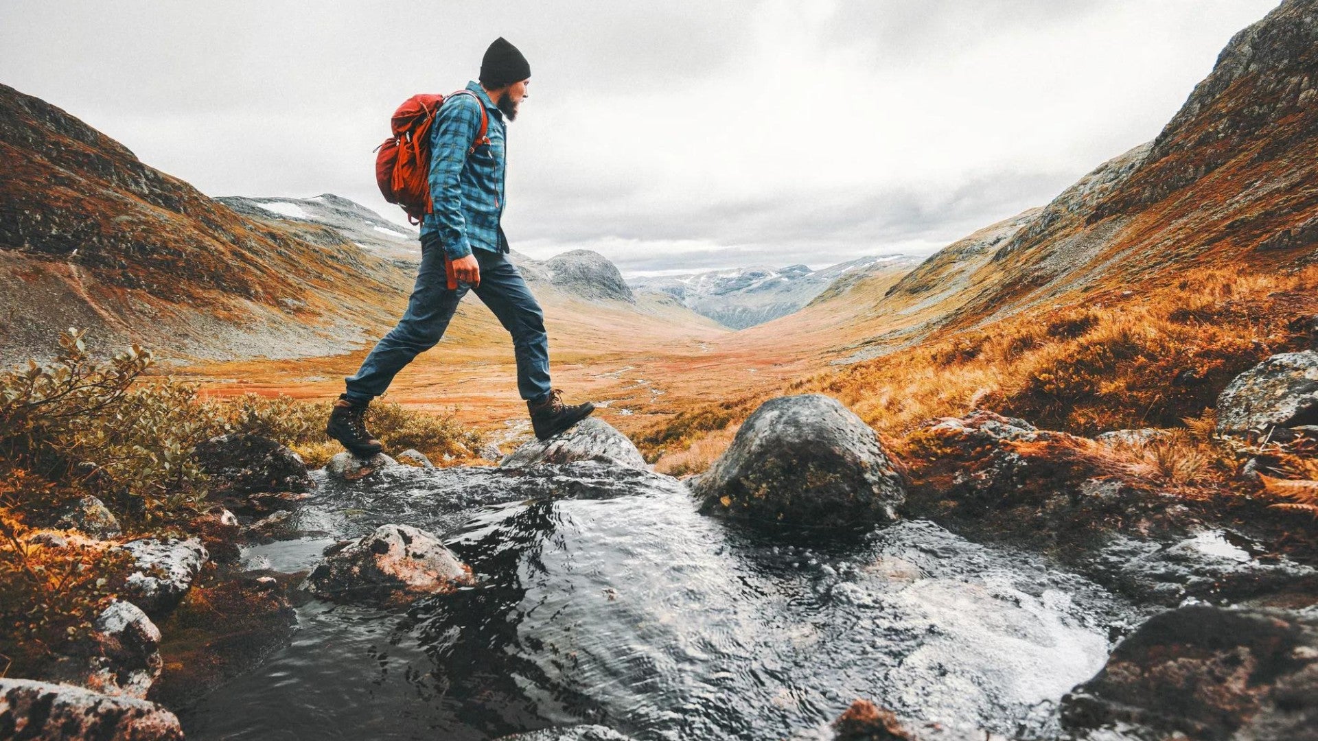 Man hiking.
