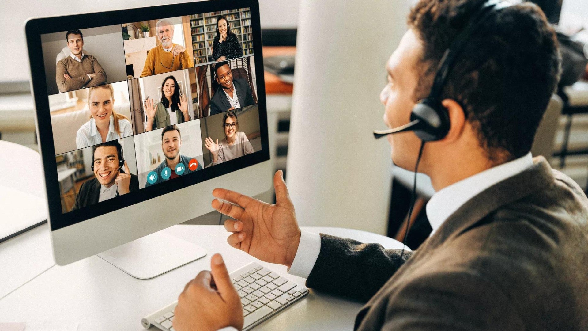 People taking part in an online panel discussion