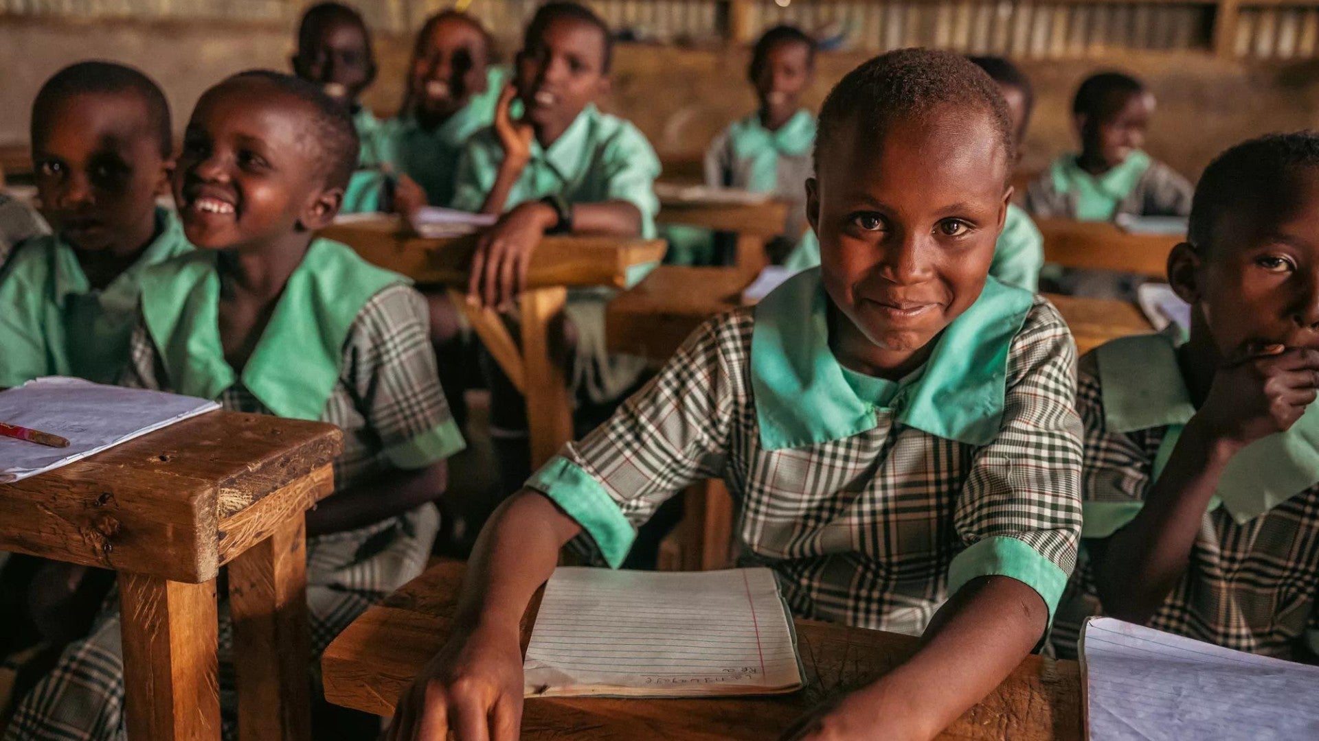 School children in a school near Masai Mara Game Reserve in Kenya