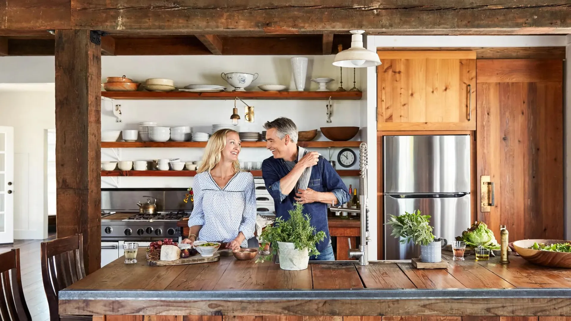 Man and woman in kitchen