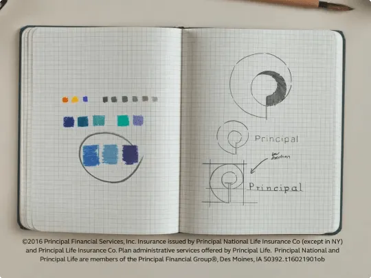 Sketches for the new Principal logo