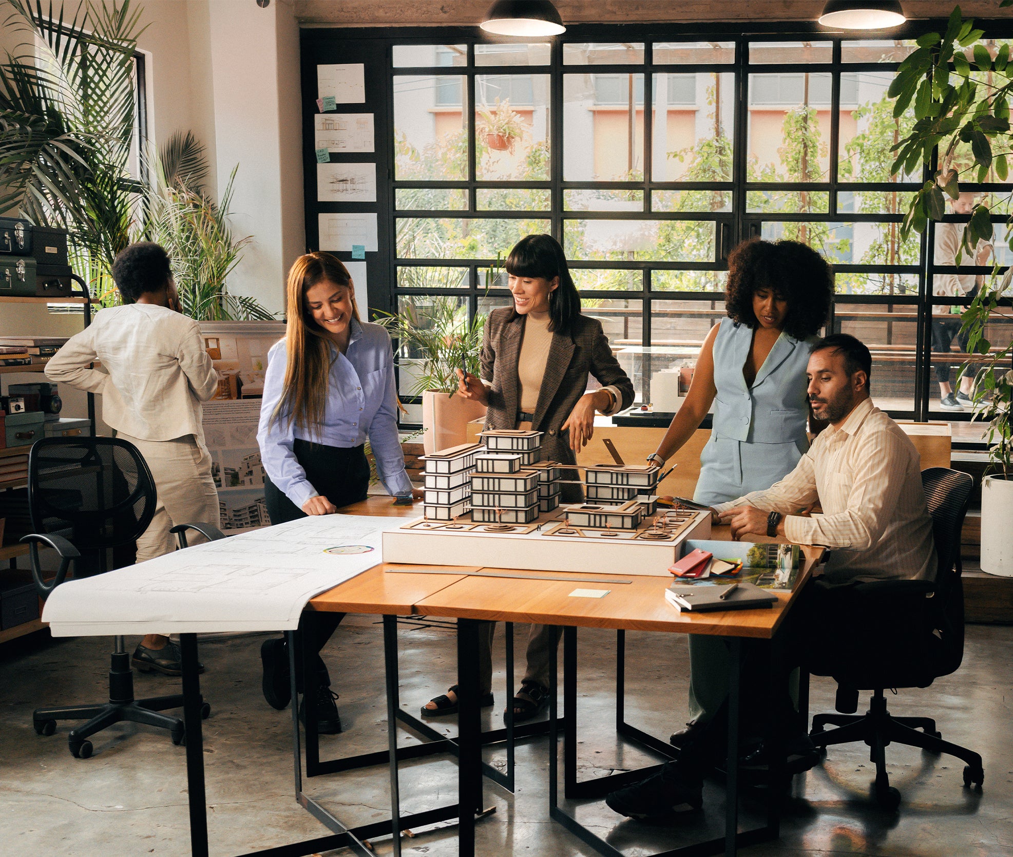 A group of people gathered around a table