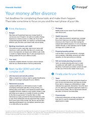 A preview of the divorce checklist that you can download. Thumbnail of the divorce checklist that you can download.