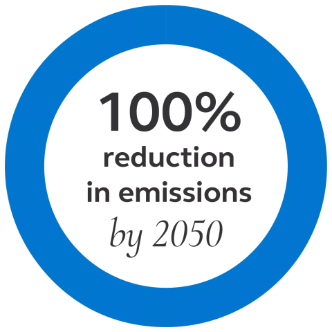 100% reduction in emissions by 2050