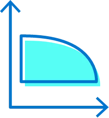 Graph with two axis that shows a gradual decrease over time.