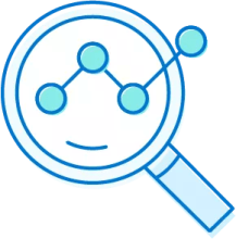 Actuarial magnify glass icon