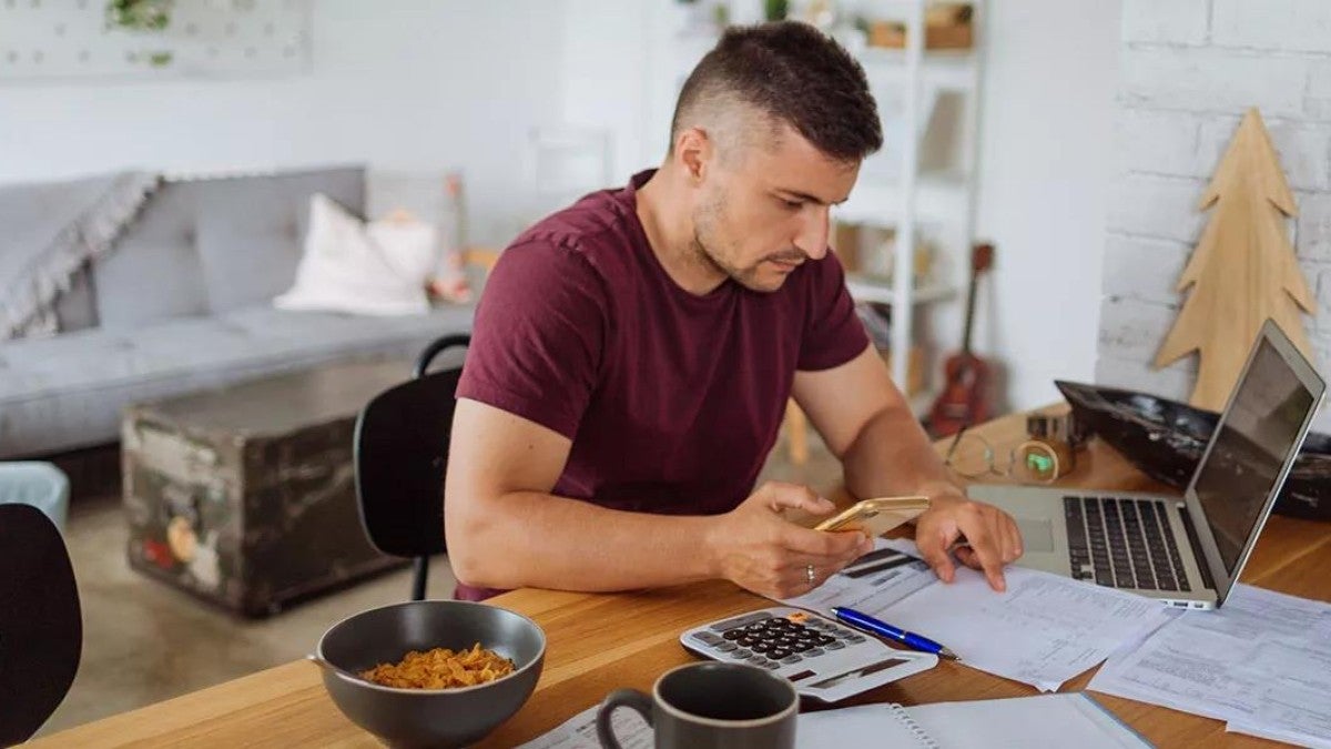 Photo of an employee who is dealing with financial stress.
