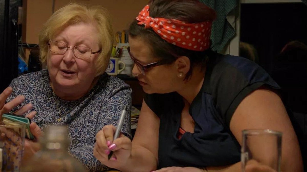 Photo of two women talking about long-term care.