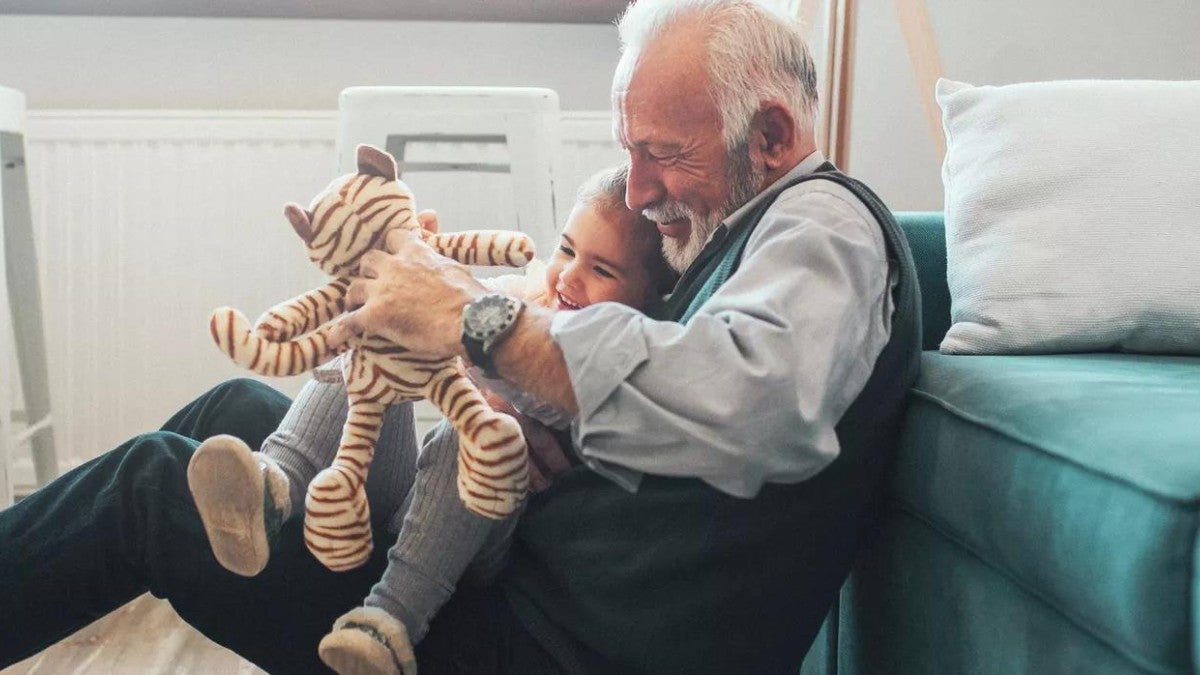 Grandfather with grandaughter