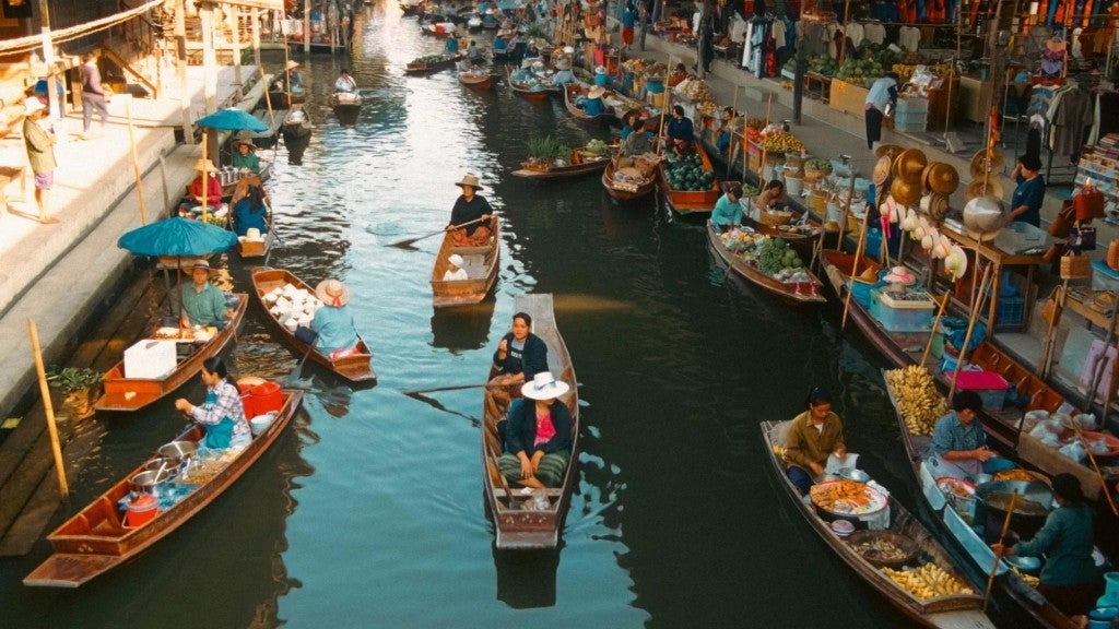 Floating market in Bangkok, Thailand.