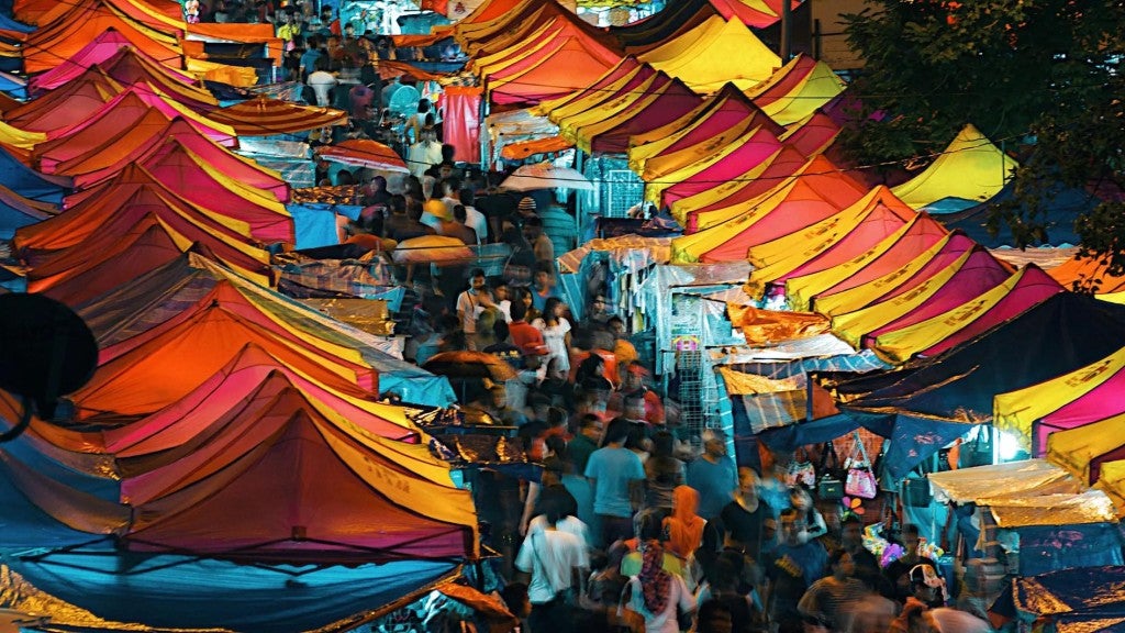 People at night market, Kuala Lumpur, Malaysia.
