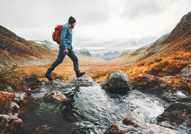 Man hiking.