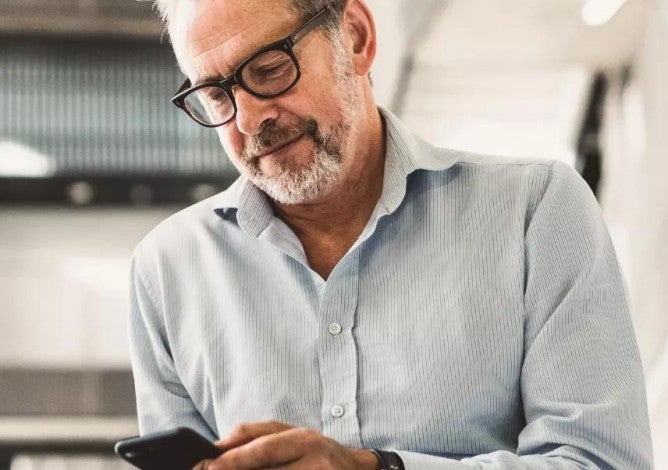 Businessman using smartphone