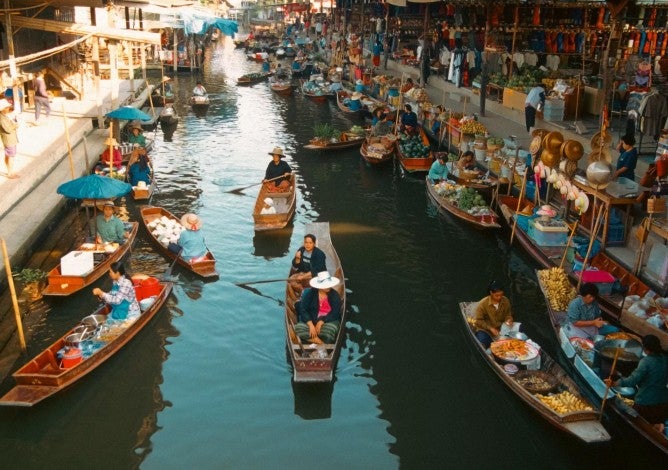 Floating market in Bangkok, Thailand.