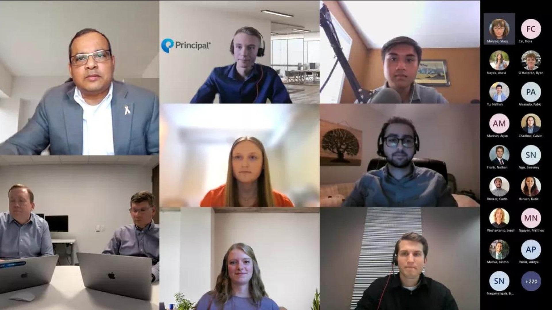 Image of the teams meeting for the annual intern code jam
