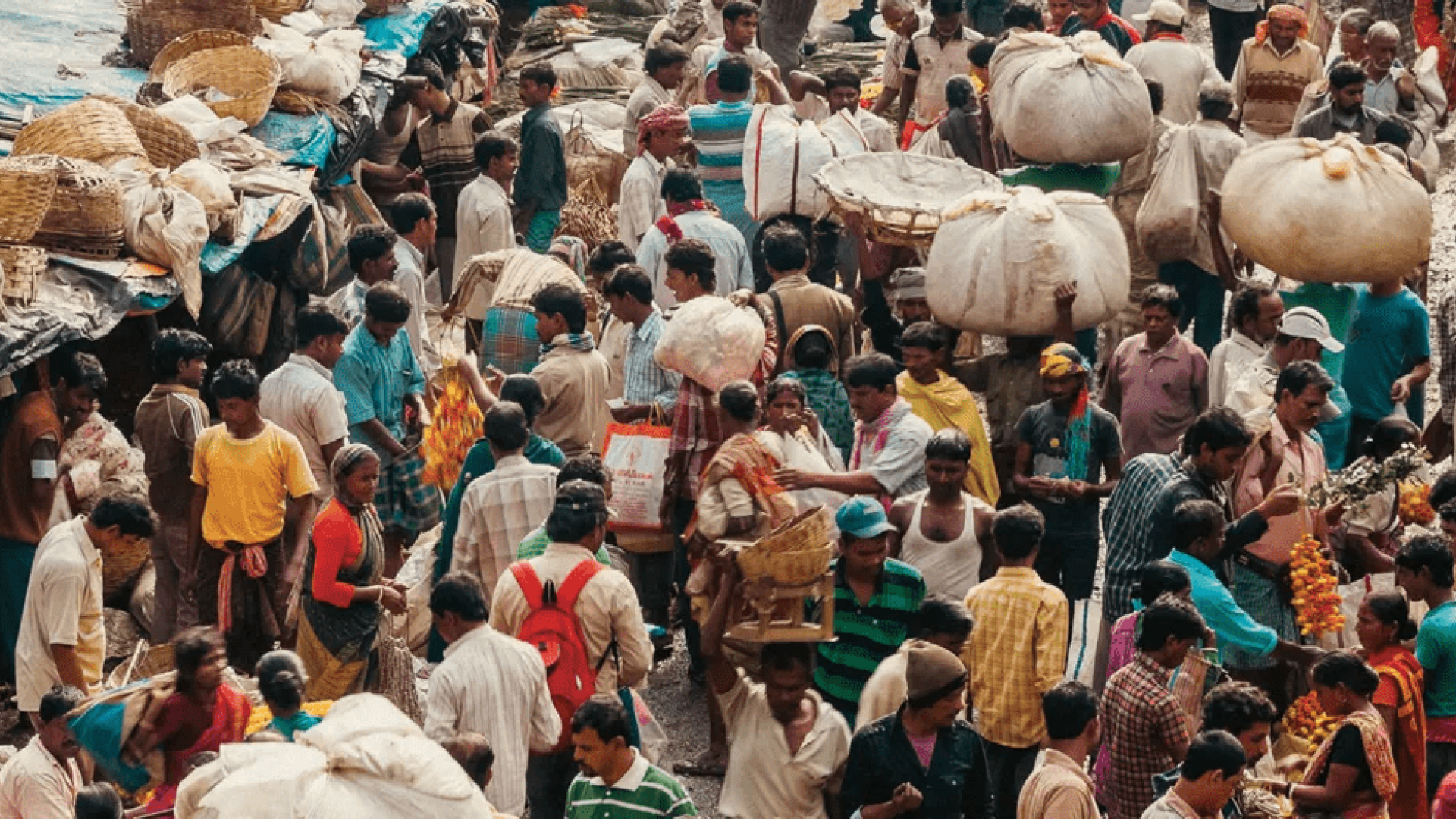 Busy market scene