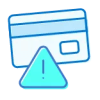 Credit card and debt counseling Icon of a credit card and alert sign