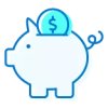 Icon of a piggy bank for retirement income planning